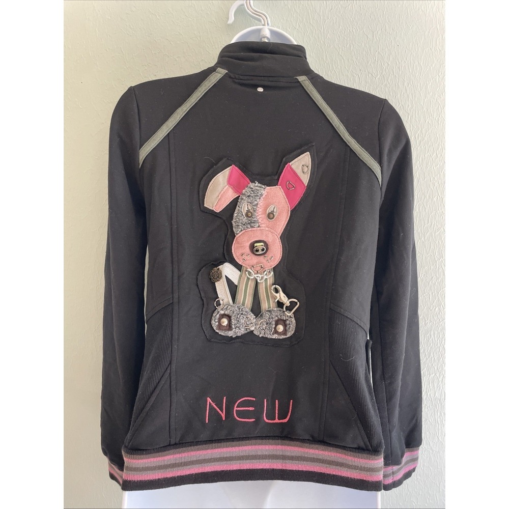 Vintage Y2K 90s Rare Unique Mixed Media Patchwork Dog Sweatshirt New London S